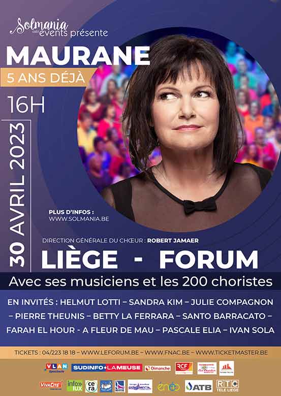 Maurane  5 ans déjà! avec les 200 choristes et invités -Liège 30-04-2023